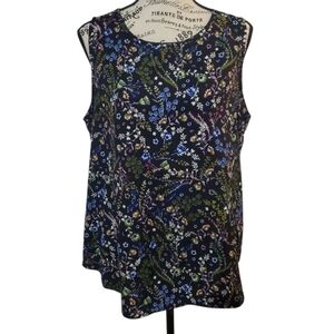 Floral Sleeveless Top - Black Multicolor